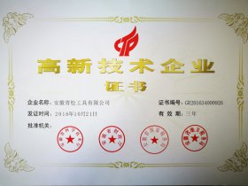 高新技術(shù)企業(yè)證書
